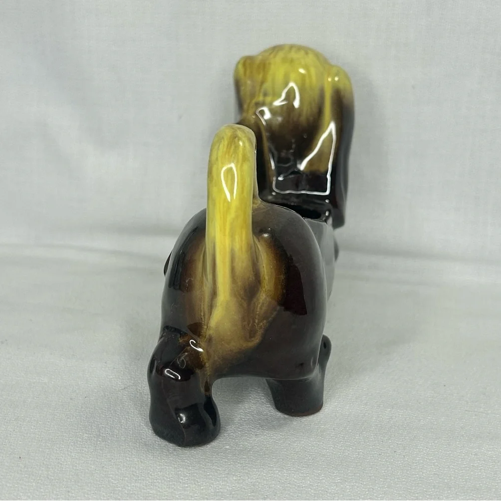 Vintage Dachshund RedWare Planter Dresser Caddy Weiner Dog 8”x5” Pottery